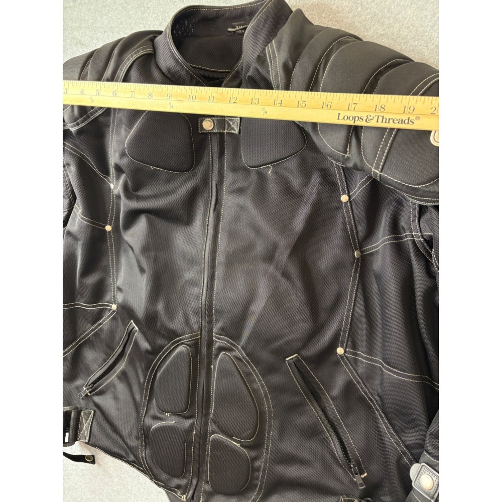 First Racing Motorcycle Jacket Black Mesh Armored Padded Riding Mens 3X Large - Picture 2 of 14